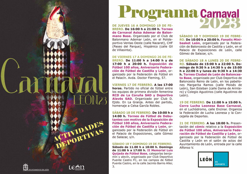 El deporte movilizará a unas  personas en León durante los días de  Carnaval
